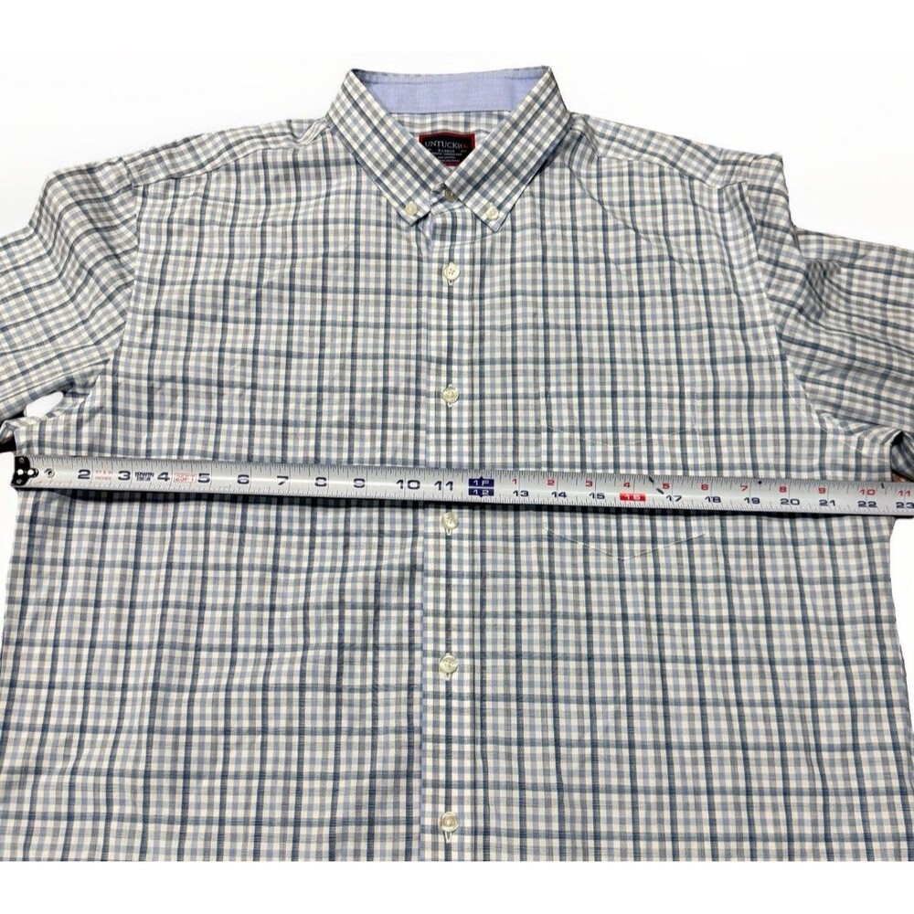 UNTUCKit Men’s XL Slim Fit Check Performance Shirt Long Sleeve Button Up - Picture 11 of 12